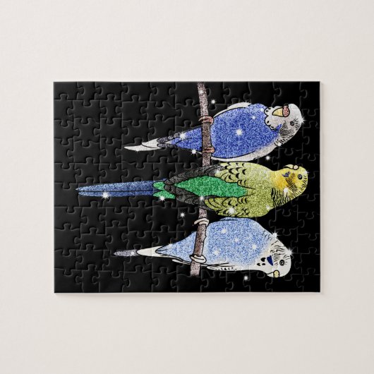 Budgie Budgerigar-Glitzer Puzzle (Horizontal)