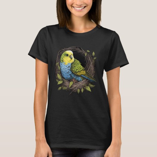 Budgie Budgerigar Parakeet Bird Nest  2 T-Shirt (Vorderseite)
