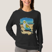Budgie Budgerigar Parakeet Bird Ocean Beach Summer T-Shirt (Vorderseite)