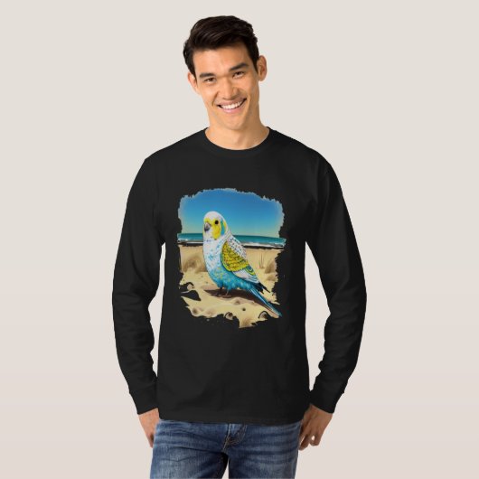 Budgie Budgerigar Parakeet Bird Ocean Beach Summer T-Shirt (Vorne ganz)