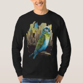 Budgie Budgerigar Parakeet City Skyline Parrot Bir T-Shirt (Vorderseite)