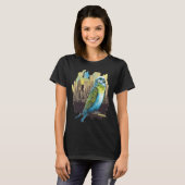 Budgie Budgerigar Parakeet City Skyline Parrot Bir T-Shirt (Vorne ganz)