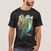 Budgie Budgerigar Parakeet City Skyline Parrot Bir T-Shirt (Vorderseite)