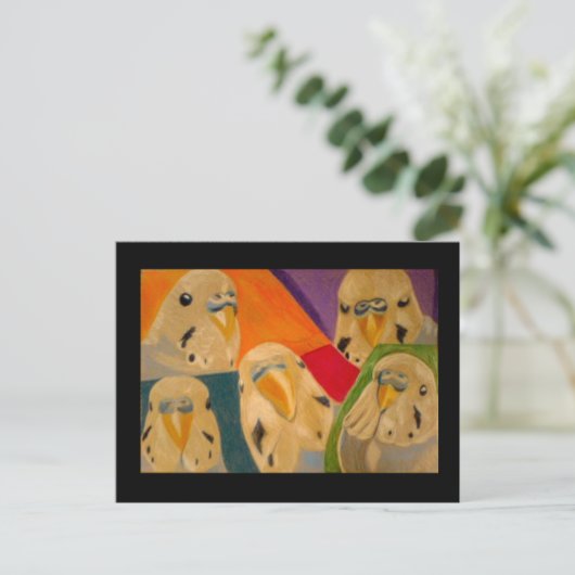 Budgie Budgerigar Postkarte (Stehend Vorderseite)