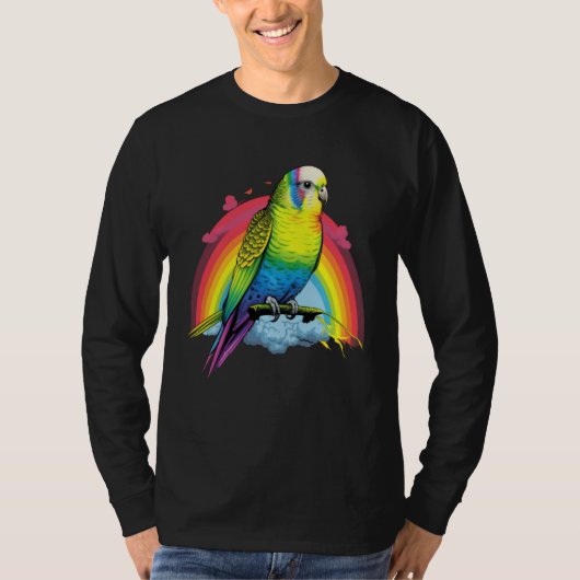 Budgie Budgies Birds Rainbow Budgerigar Parakeet   T-Shirt (Vorderseite)