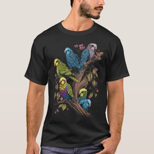 Budgie Budgies Budgerigar Parakeet Birds  2 T-Shirt (Vorderseite)