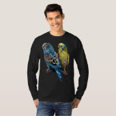 Budgie Budgies Budgerigar Parakeet Birds Birdwatch T-Shirt (Vorne ganz)