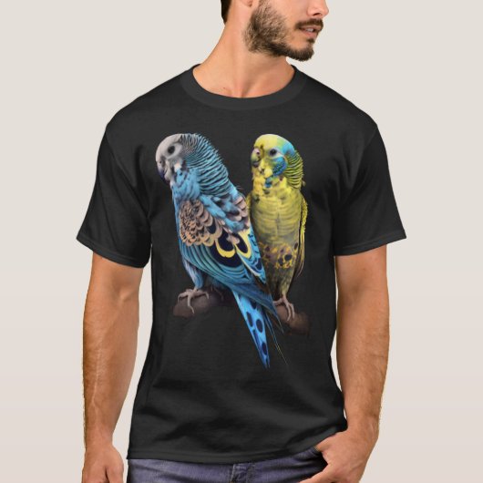 Budgie Budgies Budgerigar Parakeet Birds Birdwatch T-Shirt (Vorderseite)