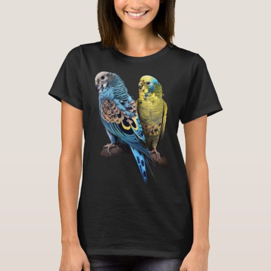 Budgie Budgies Budgerigar Parakeet Birds Birdwatch T-Shirt (Vorderseite)