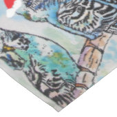 Budgie Budgies Merry Budgiemas Christmas dinner Tischdecke (Schrägansicht)