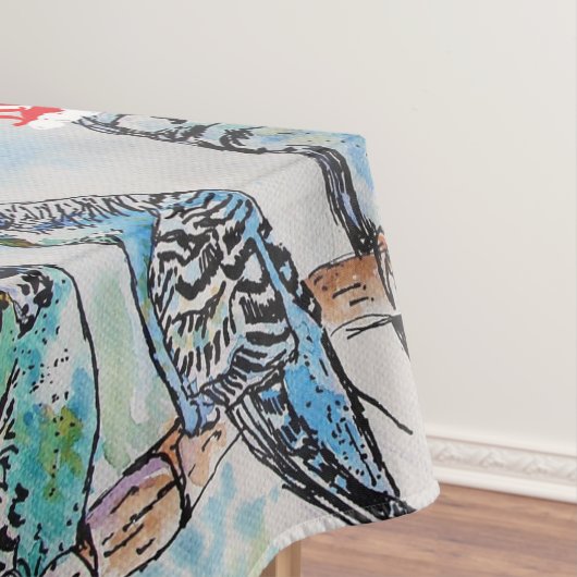 Budgie Budgies Merry Budgiemas Christmas dinner Tischdecke (Beispiel)