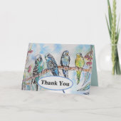 Budgie Budgies Watercolor Painting Bird Card Karte (Vorderseite)