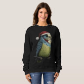 Budgie Christmas Budgerigar Santa Hat Parakeet Bir Sweatshirt (Vorne ganz)