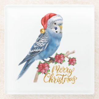 Budgie Christmas Glasuntersetzer
