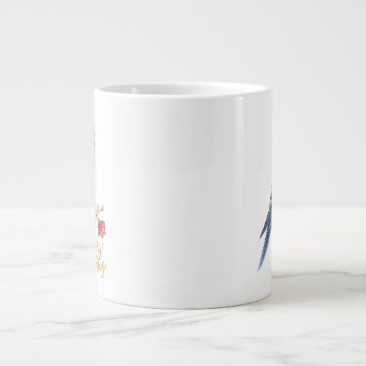 Budgie Christmas Jumbo-Tasse (Vorderseite)