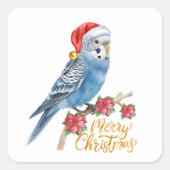 Budgie Christmas Quadratischer Aufkleber (Vorderseite)