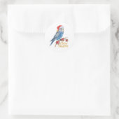 Budgie Christmas Runder Aufkleber (Tasche)
