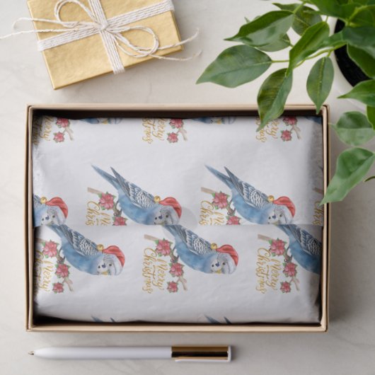 Budgie Christmas  Seidenpapier (Geschenk)