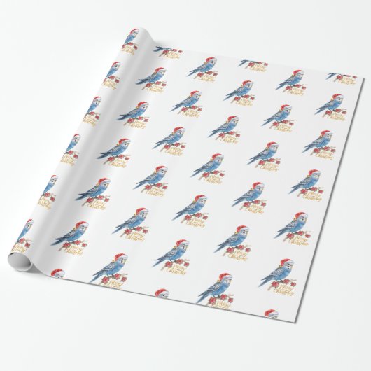Budgie Christmas Wrapping Paper Geschenkpapier (Ungerollt)