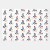 Budgie Christmas Wrapping Paper Geschenkpapier Set (Vorderseite)