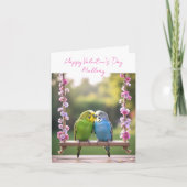 Budgie Couple Custom Valentines or Anniversary  Karte (Vorderseite)