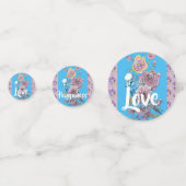 Budgie floral lilac Wedding Table Confetti Konfetti (Vorderseiten)