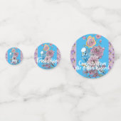 Budgie floral lilac Wedding Table Confetti Konfetti (Rückseiten)