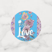 Budgie floral lilac Wedding Table Confetti Konfetti (Klein Vorderseite)