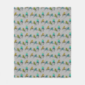 Budgie Frenzy Fleece Blanket (grau) (Vorderseite)