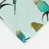 Budgie Frenzy Fleece Blanket (Light Cyan) (Ecke)