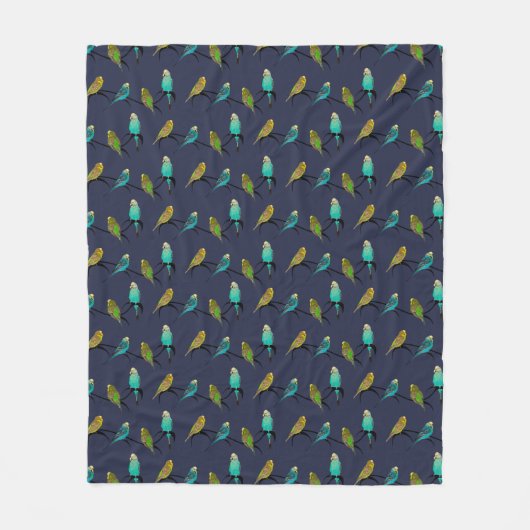 Budgie Frenzy Fleece Blanket (Marine) (Vorderseite)