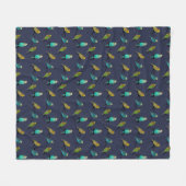 Budgie Frenzy Fleece Blanket (Marine) (Vorderseite (Horizontal))