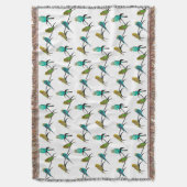 Budgie Frenzy Throw Blanket (Farbe auswählen) Decke (Vorderseite Vertikal)