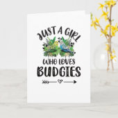Budgie Girl Gifts Budgie Lover Parakeet Budgerigar Karte (Gelbe Blume)