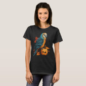 Budgie Halloween Pumpkin Budgerigar Parakeet Bird T-Shirt (Vorne ganz)
