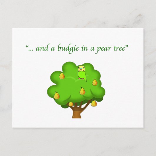 Budgie in einem Birnenbaum Postkarte (Vorderseite)
