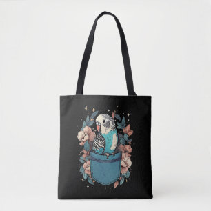 Budgie in einem Pocket   Floral Bird Lover Tasche