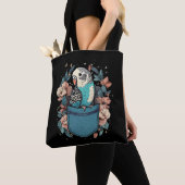 Budgie in einem Pocket | Floral Bird Lover Tasche (Von Nahem)