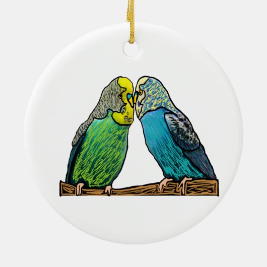 Budgie Keramik Ornament (Hinten)
