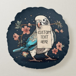 Budgie-Kopfkissen für den individuellen Hinweis Rundes Kissen