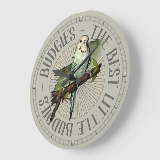 Budgie Liebe Große Wanduhr (Winkel)