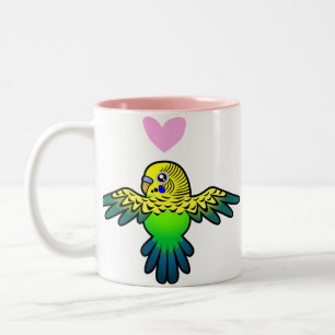 Budgie Liebe Zweifarbige Tasse