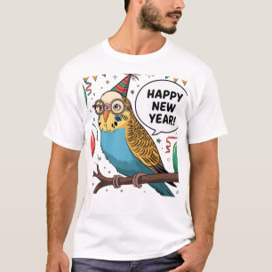 Budgie Lovers Parakeet Pet Bird Frohes Neues Jahr T-Shirt