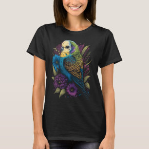 Budgie Mama Blume Budgerigar Parakeet Bird Mother T-Shirt