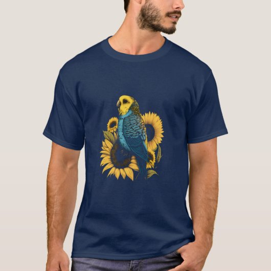 Budgie Mama Budgerigar Sunflower Parakeet Bird T-Shirt (Vorderseite)