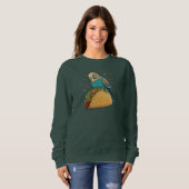 Budgie mit Taco | Quirky Bird Lover's Delight Sweatshirt (Vorne ganz)