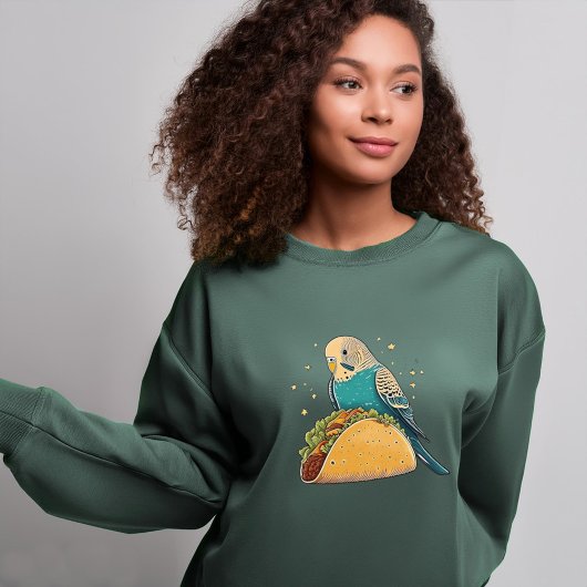 Budgie mit Taco | Quirky Bird Lover's Delight Sweatshirt