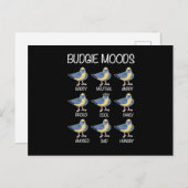 Budgie Moods Budgie Lover Bird Lover Postkarte (Vorne/Hinten)