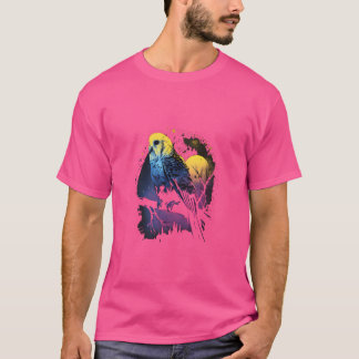 Budgie Moon Budgerigar Parakeet Bird Pet Owner gif T-Shirt