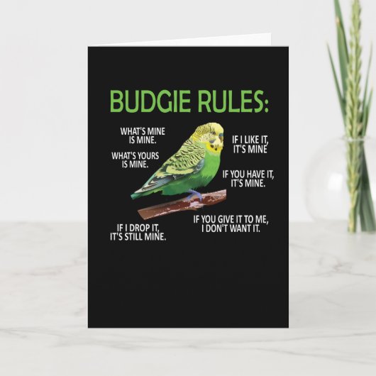 Budgie Owner Budgie Lover Parakeet Bird Budgerigar Karte (Vorderseite)